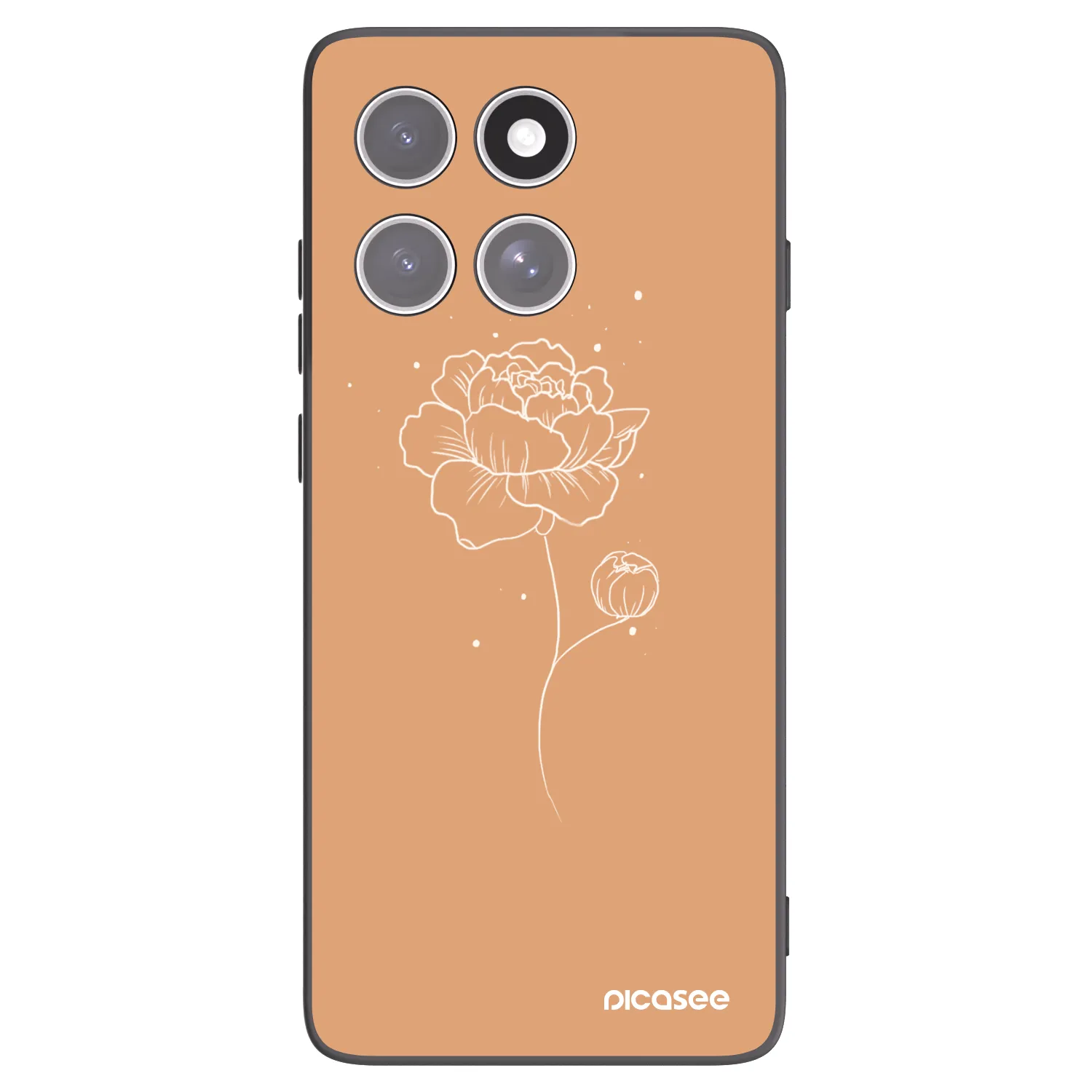 Picasee husă neagră din silicon pentru Motorola Edge 60 Fusion - Peonies