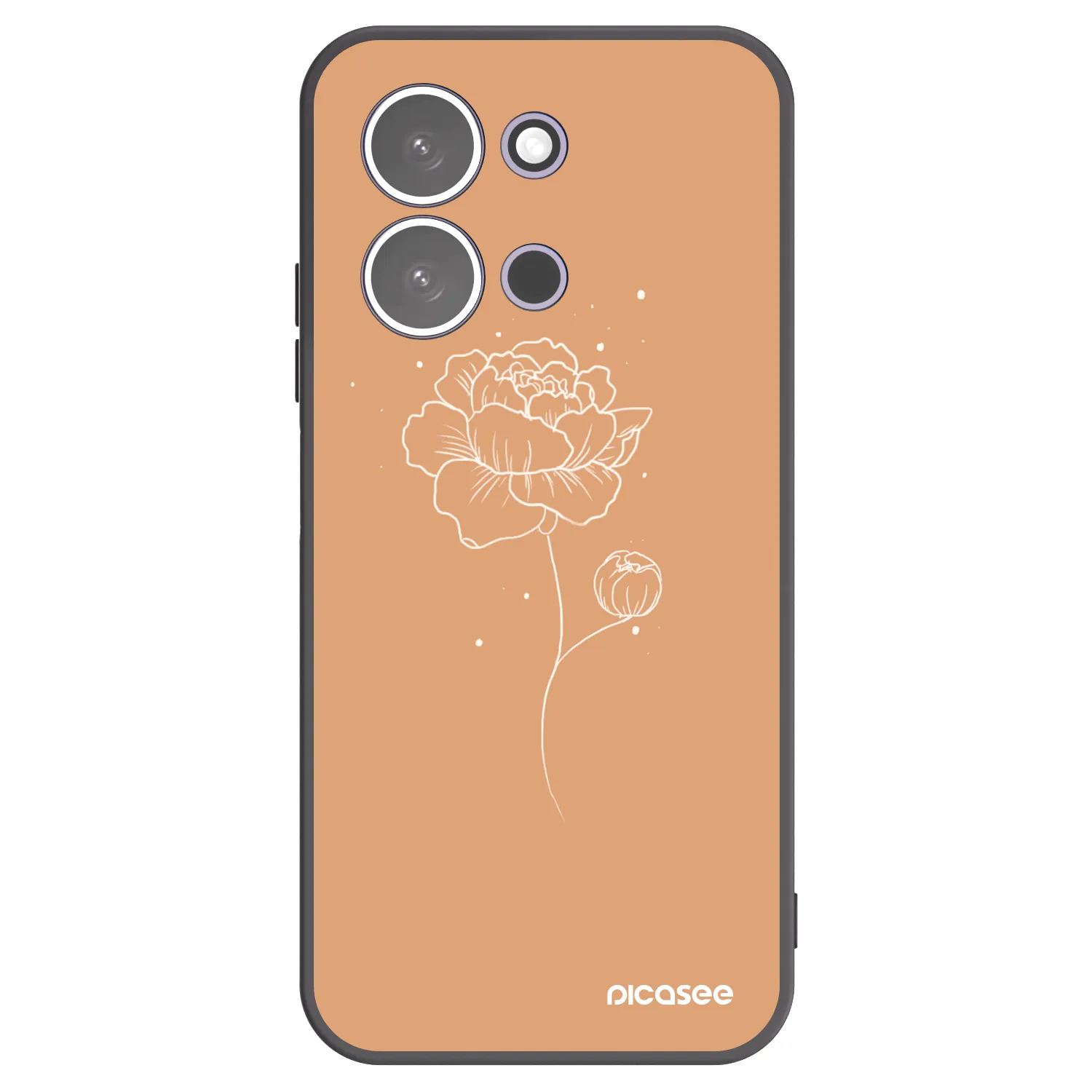 Picasee husă neagră din silicon pentru Xiaomi Redmi 15C 5G - Peonies