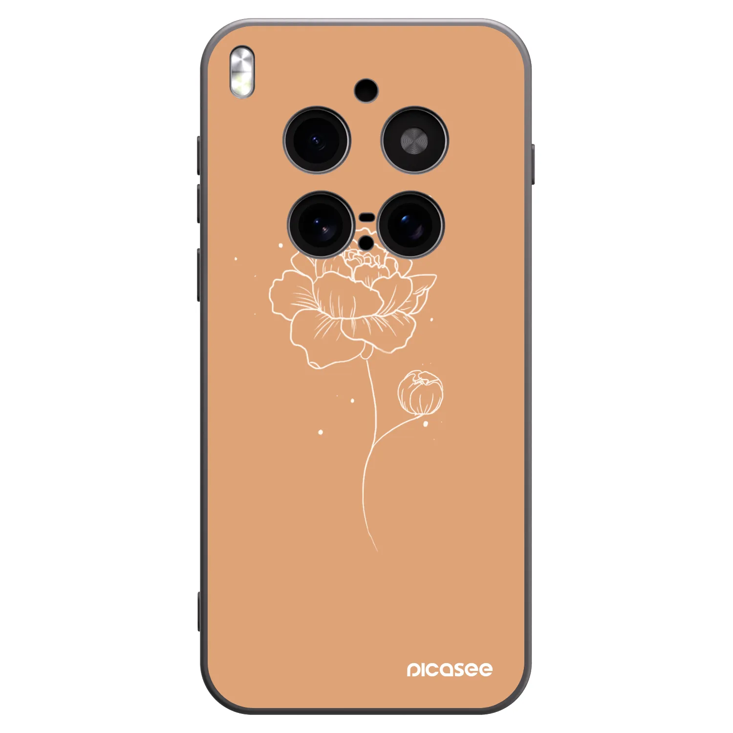 Picasee husă neagră din silicon pentru Vivo X300 Pro - Peonies
