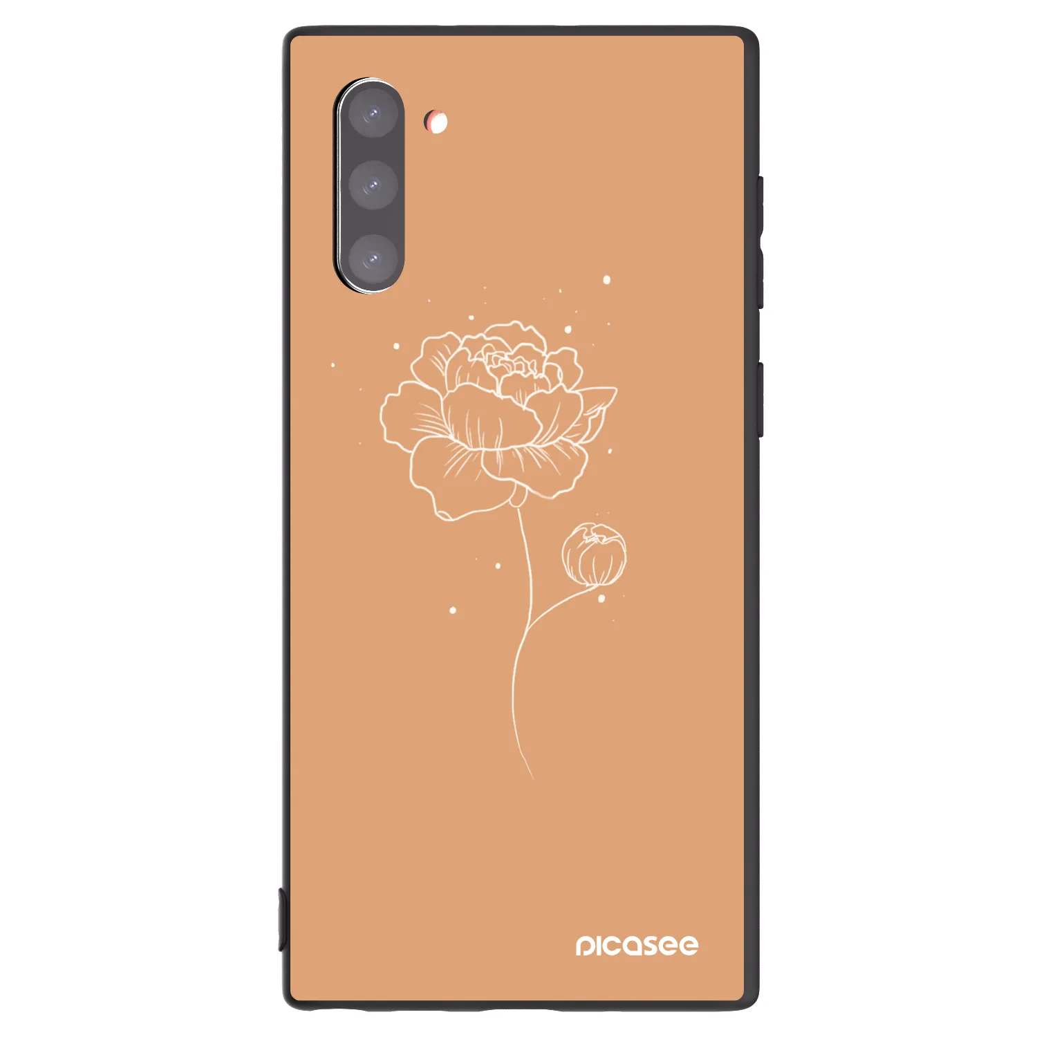 Picasee husă neagră din silicon pentru Samsung Galaxy Note 10 N970F - Peonies