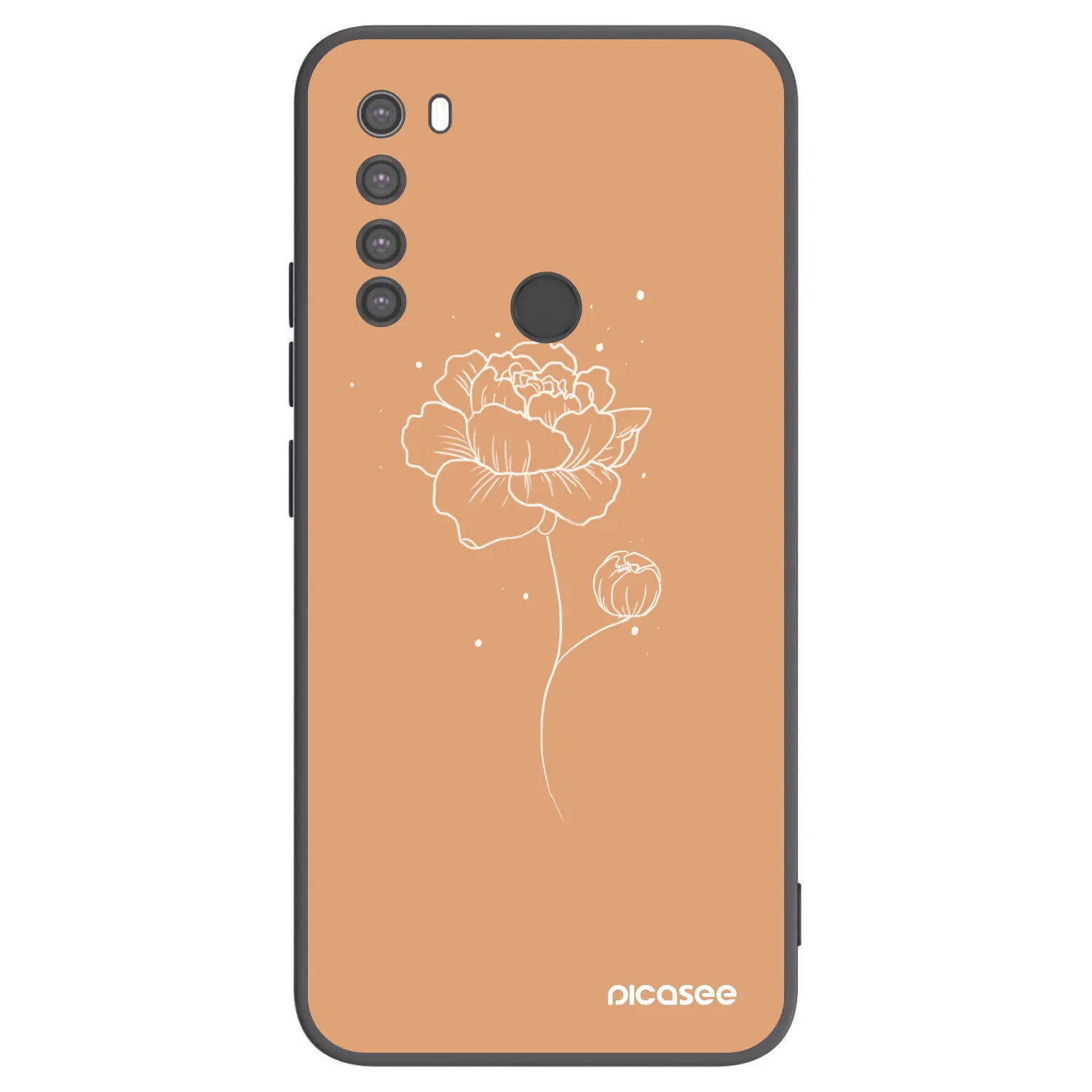 Picasee husă neagră din silicon pentru Xiaomi Redmi Note 8 - Peonies
