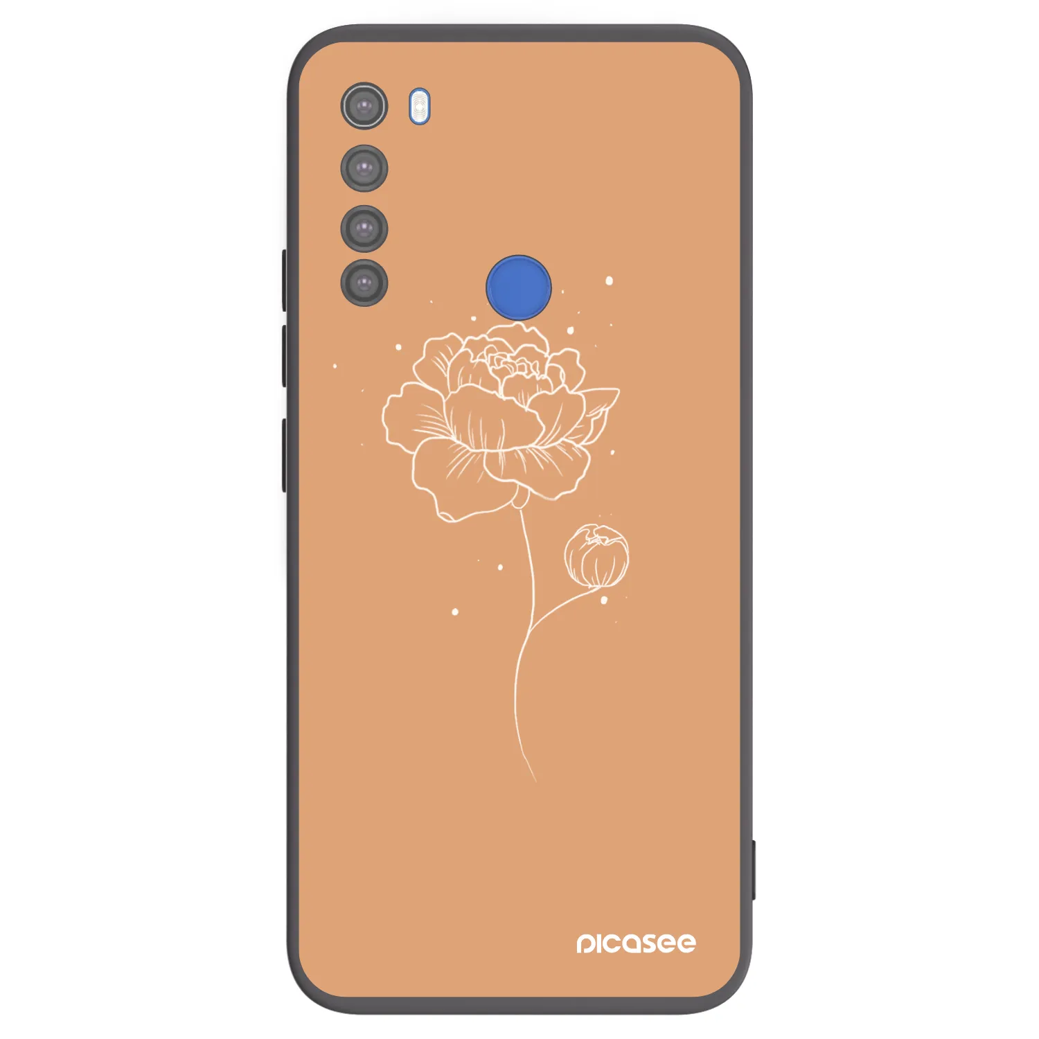 Picasee husă neagră din silicon pentru Xiaomi Redmi Note 8T - Peonies