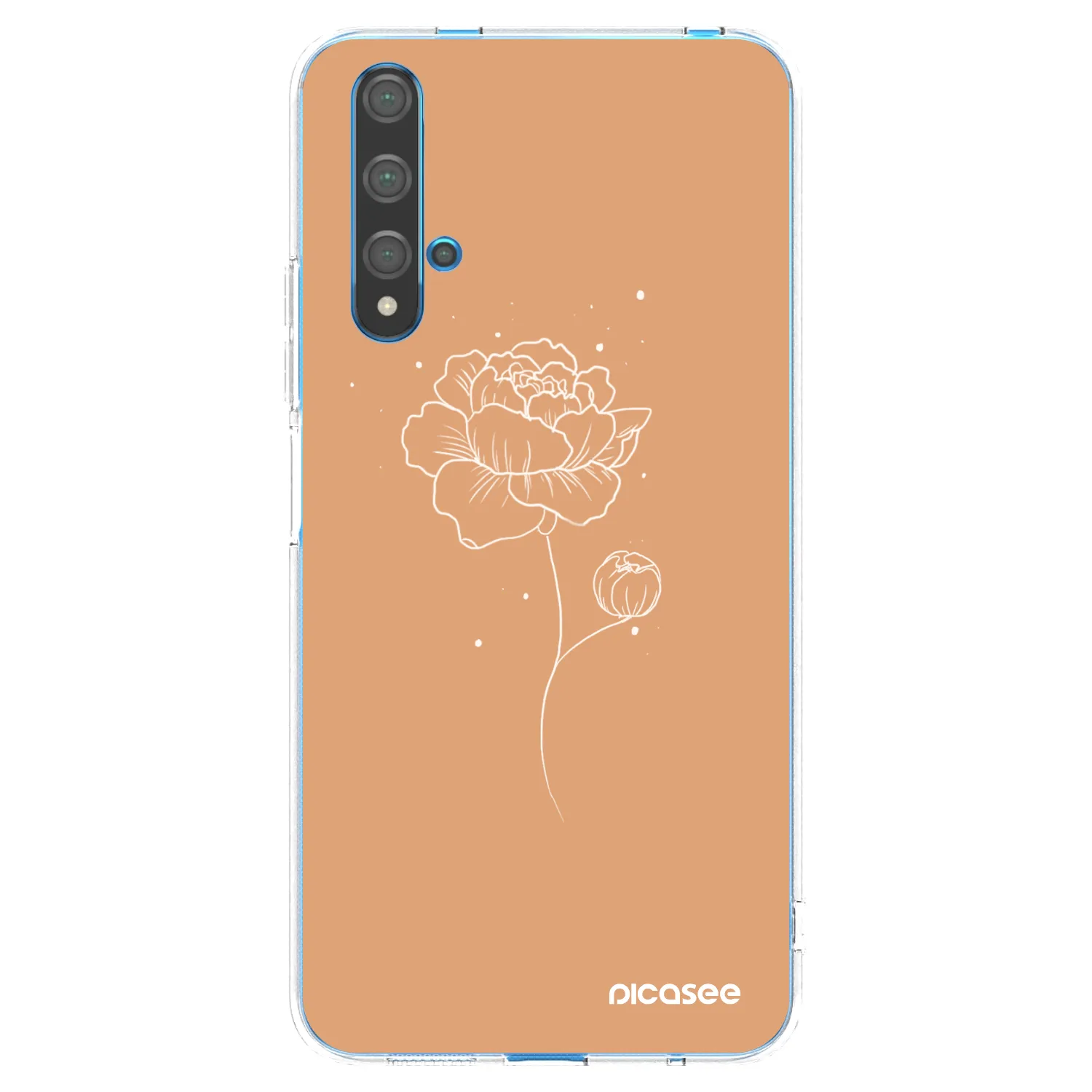 Picasee husă transparentă din silicon pentru Huawei Nova 5T - Peonies