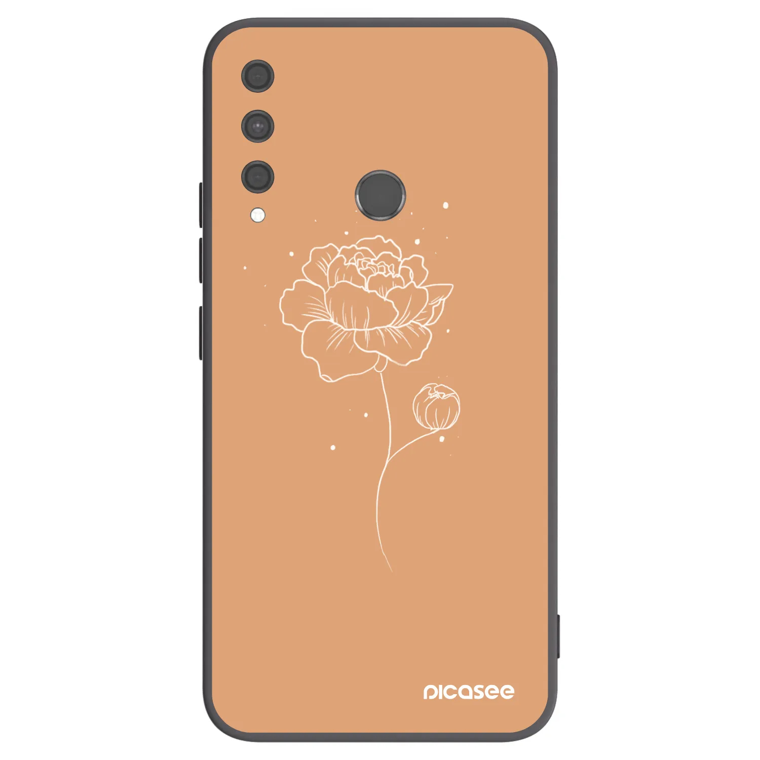 Picasee husă neagră din silicon pentru Huawei P40 Lite E - Peonies