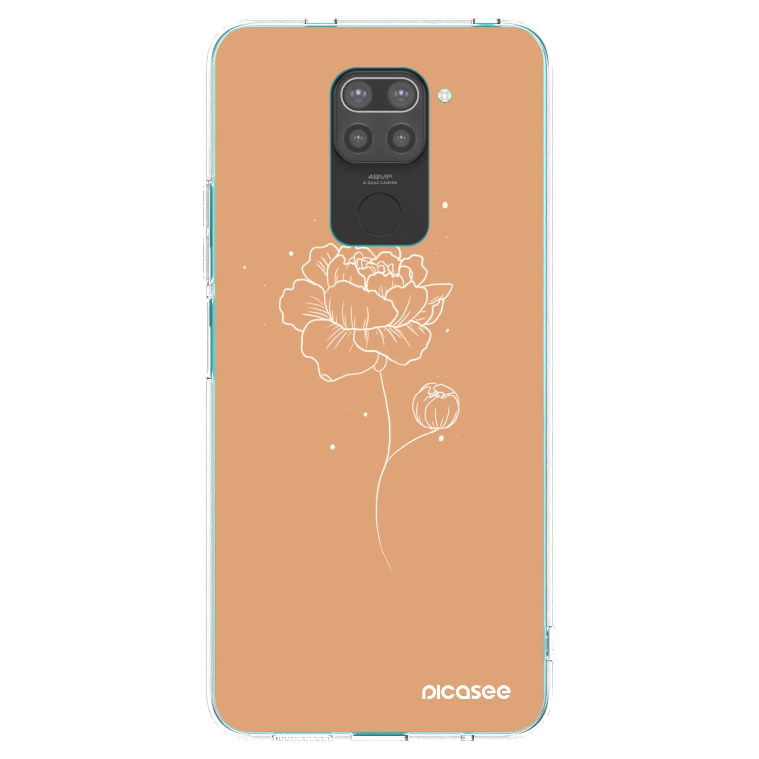 Picasee husă neagră din silicon pentru Xiaomi Redmi Note 9 - Peonies