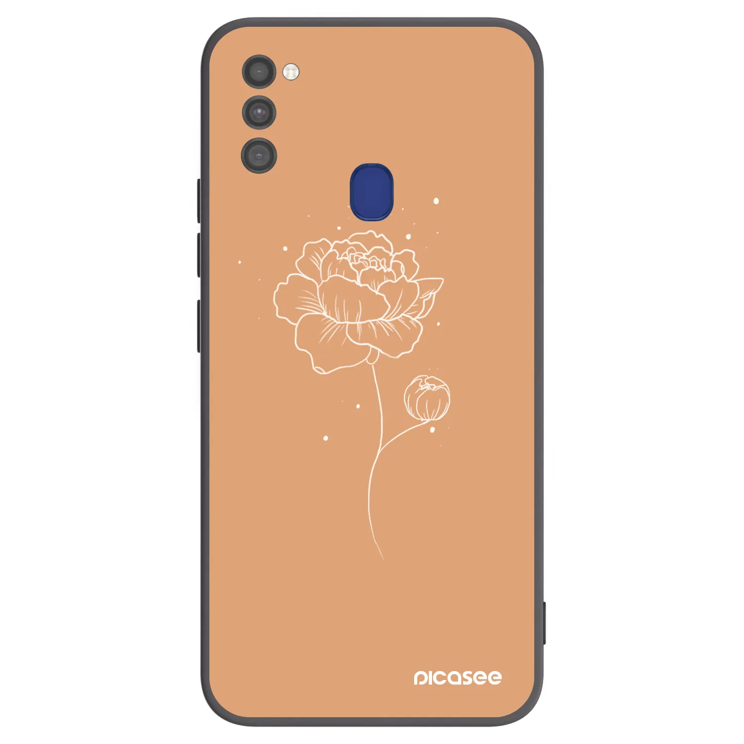 Picasee husă neagră din silicon pentru Samsung Galaxy M21 M215F - Peonies