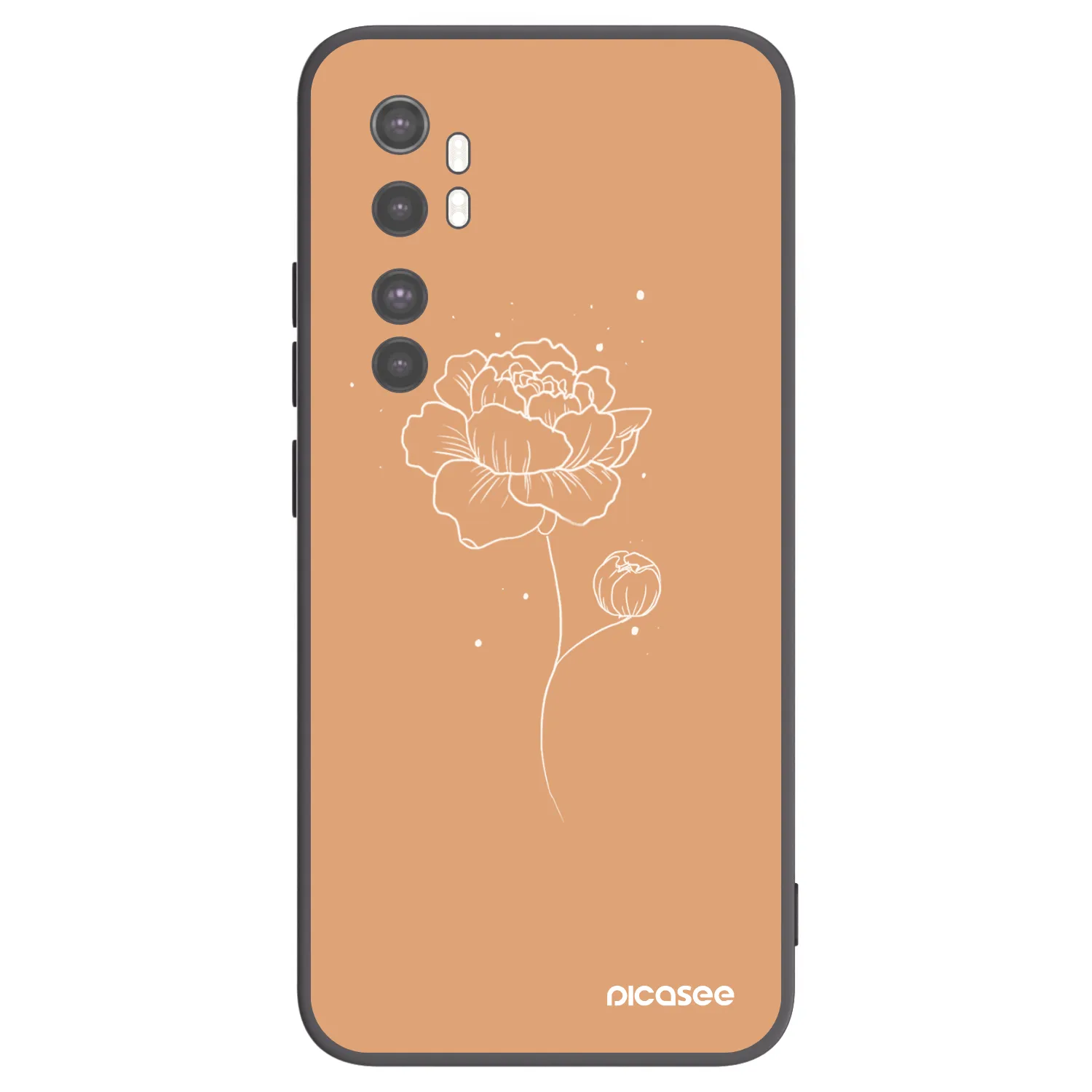 Picasee husă neagră din silicon pentru Xiaomi Mi Note 10 Lite - Peonies