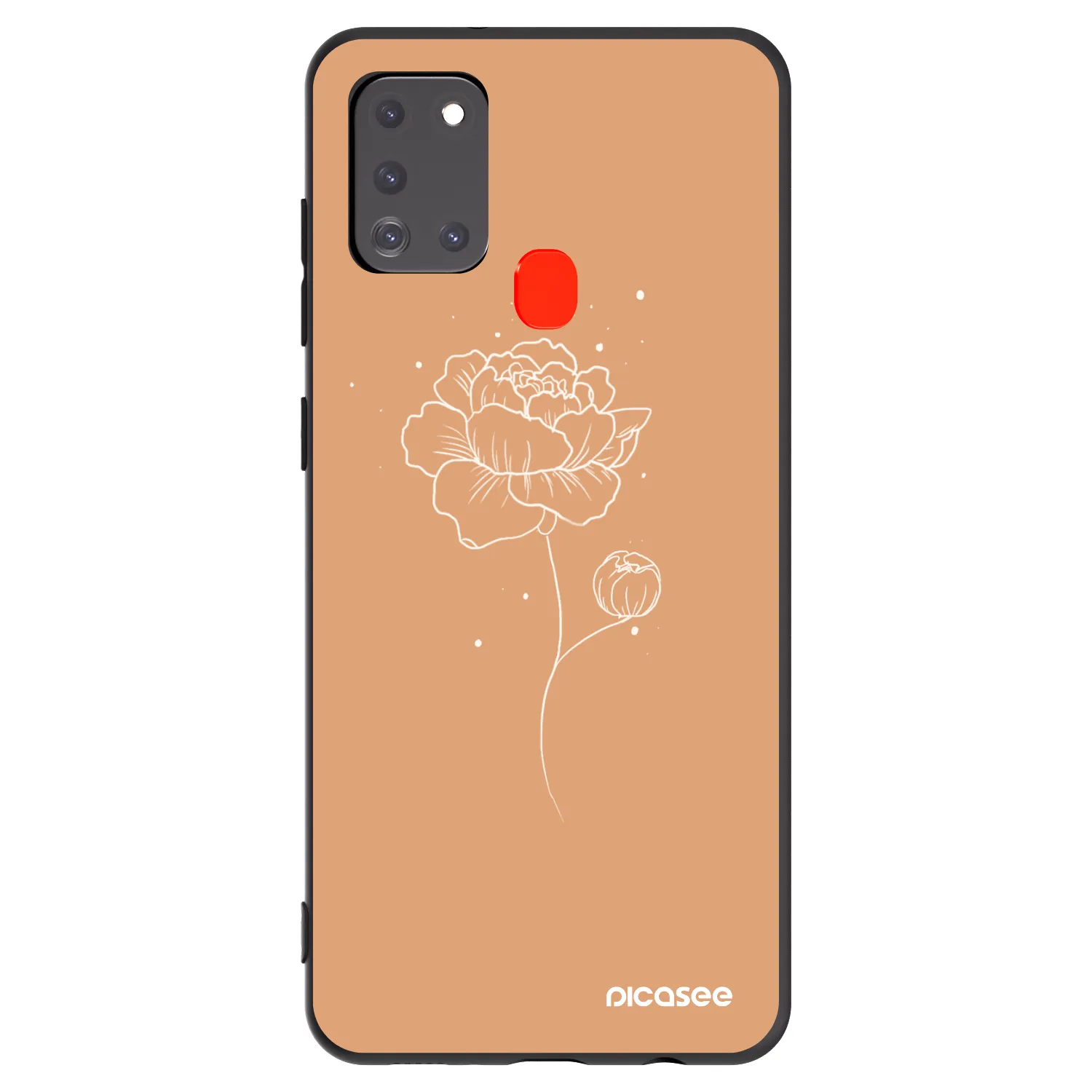 Picasee husă neagră din silicon pentru Samsung Galaxy A21s - Peonies