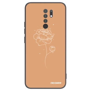 Picasee husă neagră din silicon pentru Xiaomi Redmi 9 - Peonies