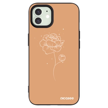 Picasee husă neagră din silicon pentru Apple iPhone 12 - Peonies