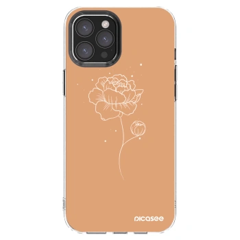 Picasee husă transparentă din silicon pentru Apple iPhone 12 Pro Max - Peonies