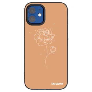 Picasee husă neagră din silicon pentru Apple iPhone 12 mini - Peonies