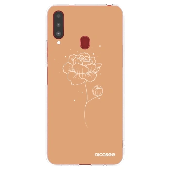 Picasee husă transparentă din silicon pentru Samsung Galaxy A20s - Peonies