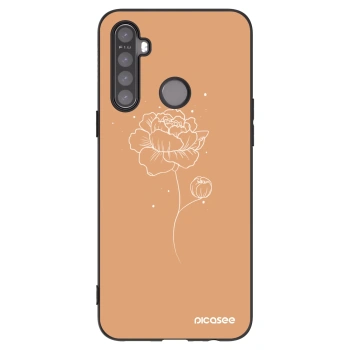 Picasee husă neagră din silicon pentru Realme 6i - Peonies