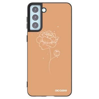 Picasee husă neagră din silicon pentru Samsung Galaxy S21+ 5G G996F - Peonies