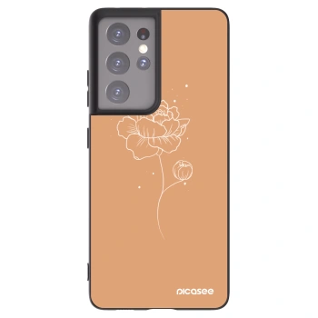 Picasee husă neagră din silicon pentru Samsung Galaxy S21 Ultra 5G G998B - Peonies