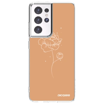 Picasee husă transparentă din silicon pentru Samsung Galaxy S21 Ultra 5G G998B - Peonies