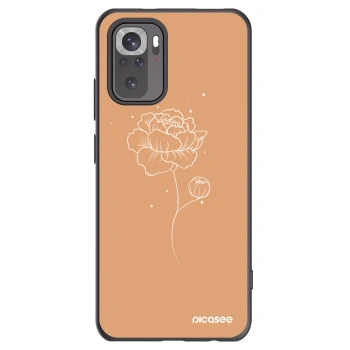 Picasee husă neagră din silicon pentru Xiaomi Redmi Note 10 - Peonies