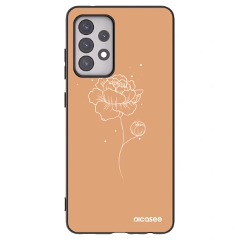 Picasee husă neagră din silicon pentru Samsung Galaxy A52 5G A525F - Peonies