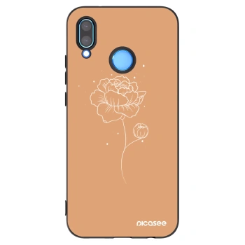 Picasee husă neagră din silicon pentru Huawei P20 Lite - Peonies