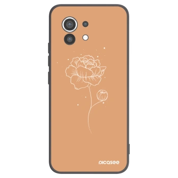 Picasee husă neagră din silicon pentru Xiaomi Mi 11 - Peonies