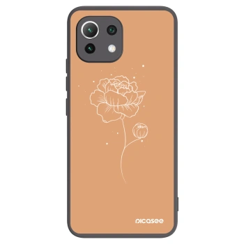 Picasee husă neagră din silicon pentru Xiaomi Mi 11 Lite - Peonies