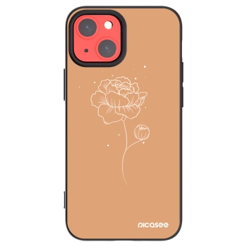 Picasee husă neagră din silicon pentru Apple iPhone 13 mini - Peonies
