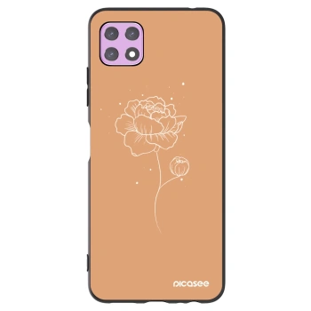 Picasee husă neagră din silicon pentru Samsung Galaxy A22 A226B 5G - Peonies