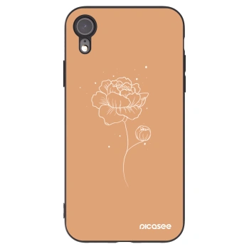 Picasee husă neagră din silicon pentru Apple iPhone XR - Peonies