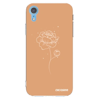 Picasee husă transparentă din silicon pentru Apple iPhone XR - Peonies
