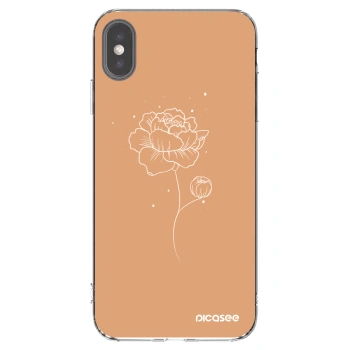Picasee husă transparentă din silicon pentru Apple iPhone XS Max - Peonies