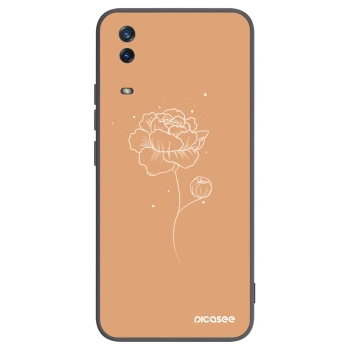 Picasee husă neagră din silicon pentru Vivo Y11s - Peonies