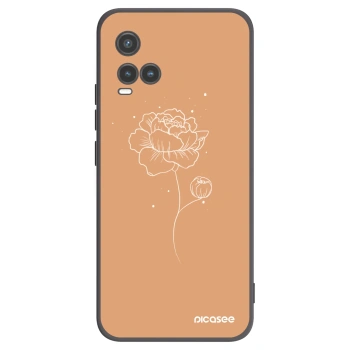 Picasee husă neagră din silicon pentru Vivo Y33s - Peonies
