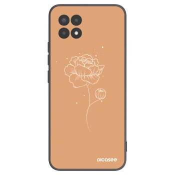 Picasee husă neagră din silicon pentru Realme 8i - Peonies