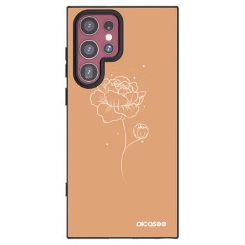 Picasee husă neagră din silicon pentru Samsung Galaxy S22 Ultra 5G - Peonies