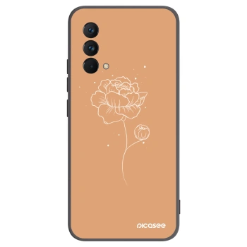 Picasee husă neagră din silicon pentru Realme GT Master Edition 5G - Peonies