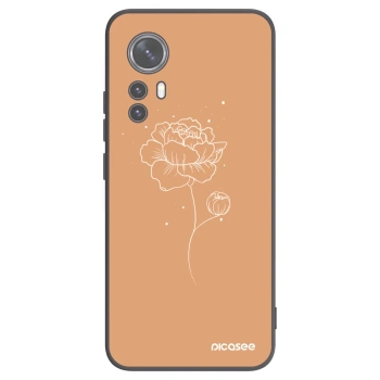 Picasee husă neagră din silicon pentru Xiaomi 12 - Peonies