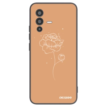 Picasee husă neagră din silicon pentru Vivo V23 5G - Peonies