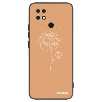 Picasee husă neagră din silicon pentru Xiaomi Redmi 10C - Peonies