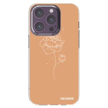 Picasee husă transparentă din silicon pentru Apple iPhone 14 Pro - Peonies