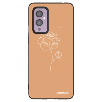Picasee husă neagră din silicon pentru OnePlus 9 - Peonies