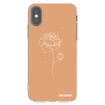 Picasee husă transparentă din silicon pentru Apple iPhone X/XS - Peonies