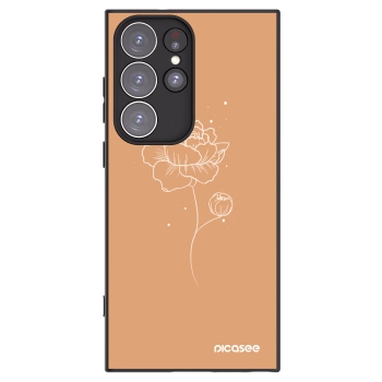 Picasee husă neagră din silicon pentru Samsung Galaxy S23 Ultra 5G - Peonies