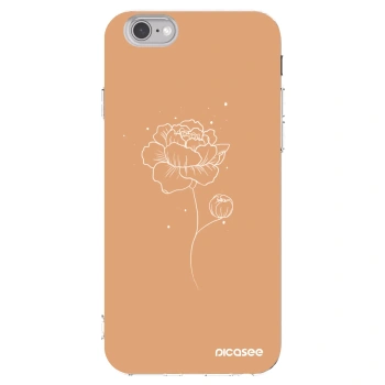 Picasee husă transparentă din silicon pentru Apple iPhone 6/6S - Peonies