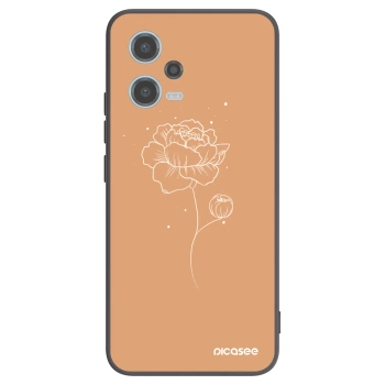 Picasee husă neagră din silicon pentru Xiaomi Redmi Note 12 5G - Peonies
