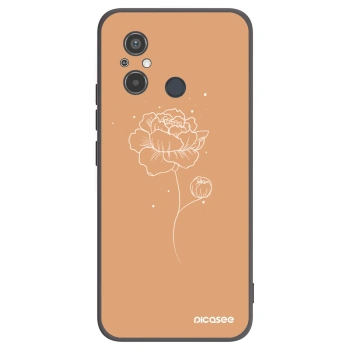 Picasee husă neagră din silicon pentru Xiaomi Redmi 12C - Peonies