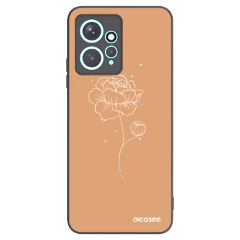 Picasee husă neagră din silicon pentru Xiaomi Redmi Note 12 4G - Peonies