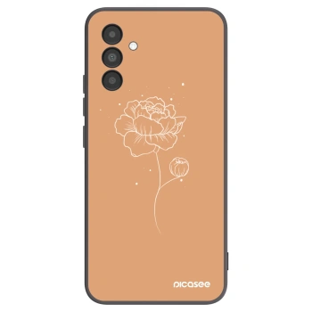Picasee husă neagră din silicon pentru Samsung Galaxy A04s A047F - Peonies
