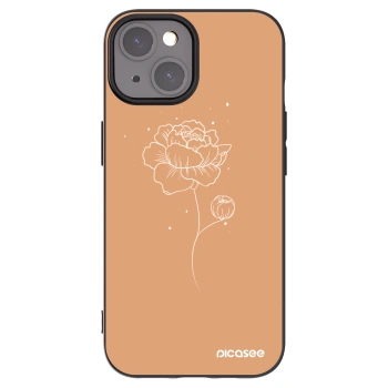 Picasee husă neagră din silicon pentru Apple iPhone 15 - Peonies