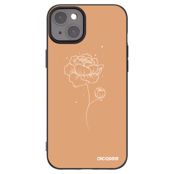 Picasee husă neagră din silicon pentru Apple iPhone 15 Plus - Peonies